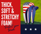 Usa Patriot Golf Zipper Head Covers Driver 1 3 5 Fairway Woods Headcovers U.S.A Neoprene Style Patriotic Driver Fits All Fairway