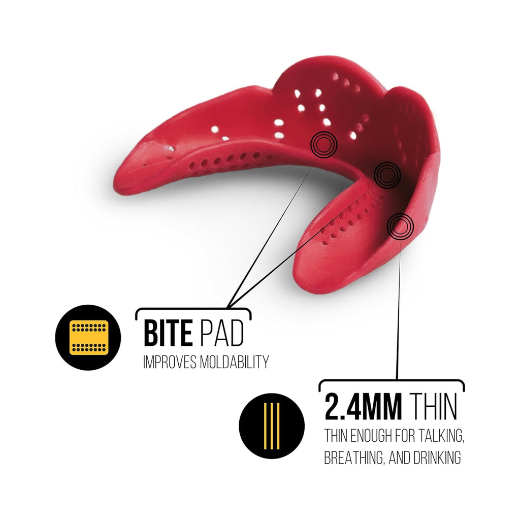 Sisu Max Mouthguard, Snow White - 2.4Mm Thin - Custom-Molded Fit - Slim Design - Remoldable Up To 20 Times - For Impact Sports -