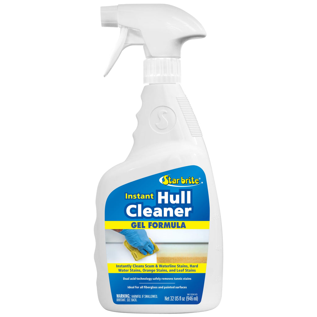 Star Brite Instant Hull Cleaner - 32 Oz Gel Spray - Easily Remove Stains, Scum Lines & Grime On Boat Hulls, Fiberglass, Plastic