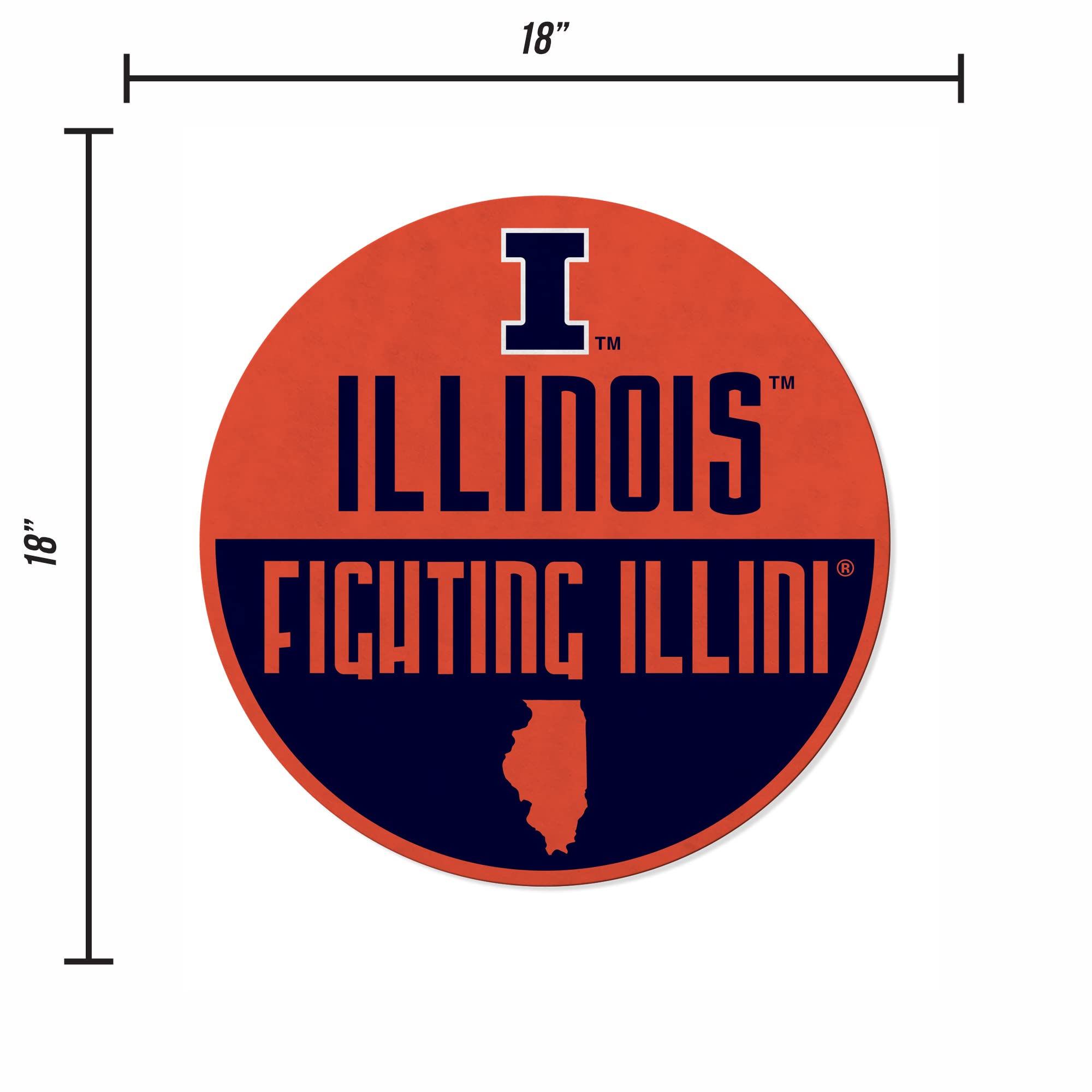 Rico Industries Ncaa Illinois Fighting Illini Classic Shape Cut Pennant - Home And Living Room D  Cor - Soft Felt Ez To Hang