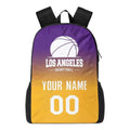 Personalized Los Angeles Basketball Sports Backpack Custom City Fan Gift Shoulder Bag Add Name and Number Casual Bag