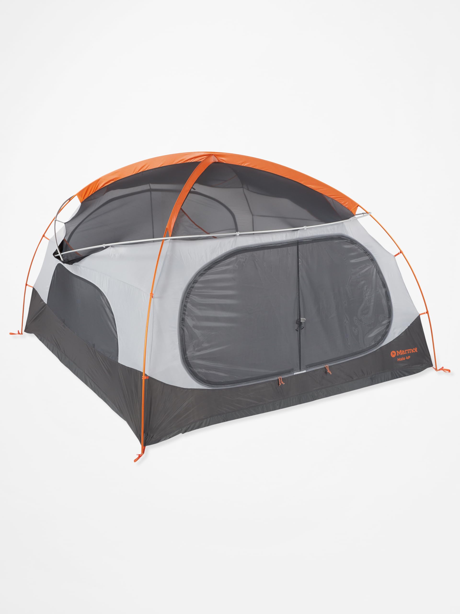 Marmot Halo 4 Person Tent, 4-Season Camping, 4-Poster Bed, Large Front Vestibule, Zip Open/Close Canopy, Pole Sleeve-Clip Combo,