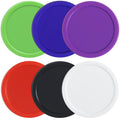 3 1/4 Inches Air Hockey Pucks 6 Pack Full Size Heavy Replacement Pucks for Game Tables Equipment Accessories (Red, Green, Blue, 