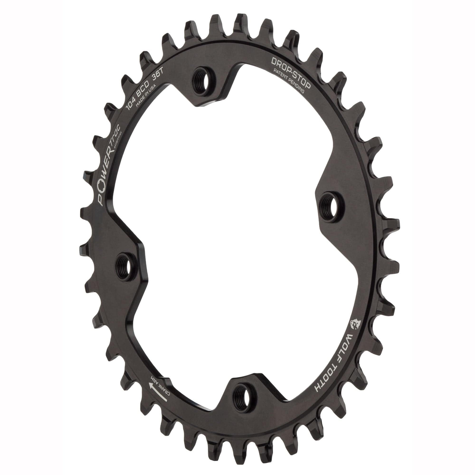 Wolf Tooth Elliptical Mountain Bike 104 Bcd Drop-Stop Oval Chainring (32 Tooth, Powertrac, Mtb)