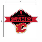 Rico Industries Nhl Calgary Flames Diamond Shape Cut Pennant - Home And Living Room D  Cor - Soft Felt Ez To Hang