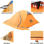 Forestdawn Camping Tent For 2 Person With 3 Aluminum Alloy Poles,Waterproof Windproof 4 Season Tent,Double Layer,Easy Setup,Prof