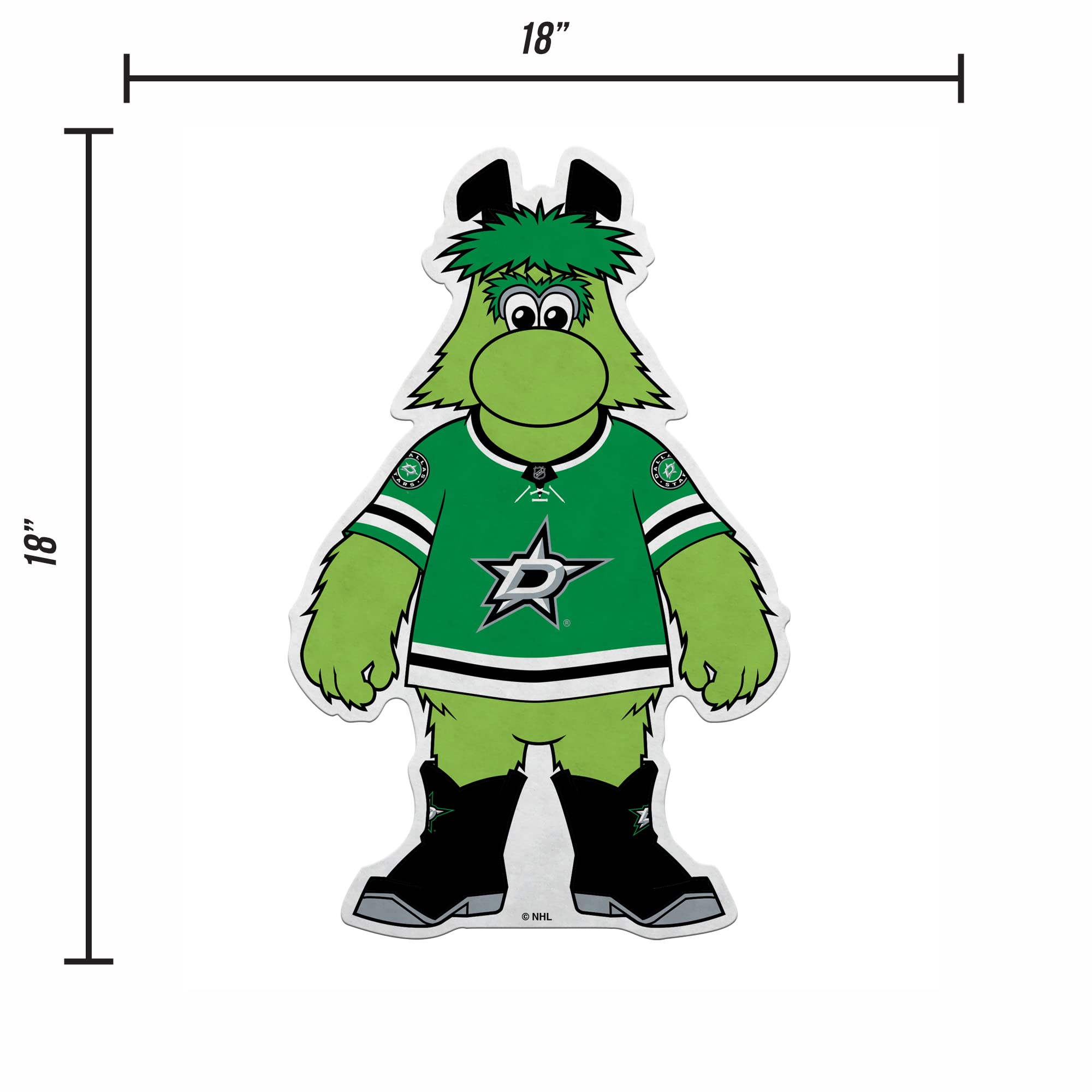 Rico Industries Nhl Hockey Dallas Stars Mascot Shape Cut Pennant - Home And Living Room D  Cor - Soft Felt Ez To Hang