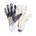 ECOMISTIQ Soccer Goalie Gloves Anti Slip Hand Protector Professional Goalkeeper Size 7 White and Gold| Gloves| Clothing Shoes & 