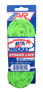 A&R Sports Usa Waxed Hockey Laces, 96-Inch, Lime