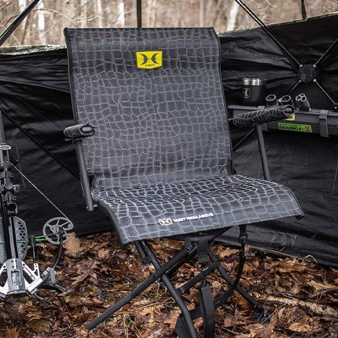 Hawk Stealth Spin Chair - Silent, Comfortable, Swiveling, Portable Chair For Camping, Hunting, Fishing, Backpacking, And More (B