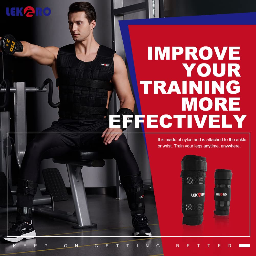 Adjustable Ankle Weights, Leg Wrist Weights, Removable Leg Weights For Men Women Fitness, Walking, Jogging, Workout, 1Pair 2 Pac