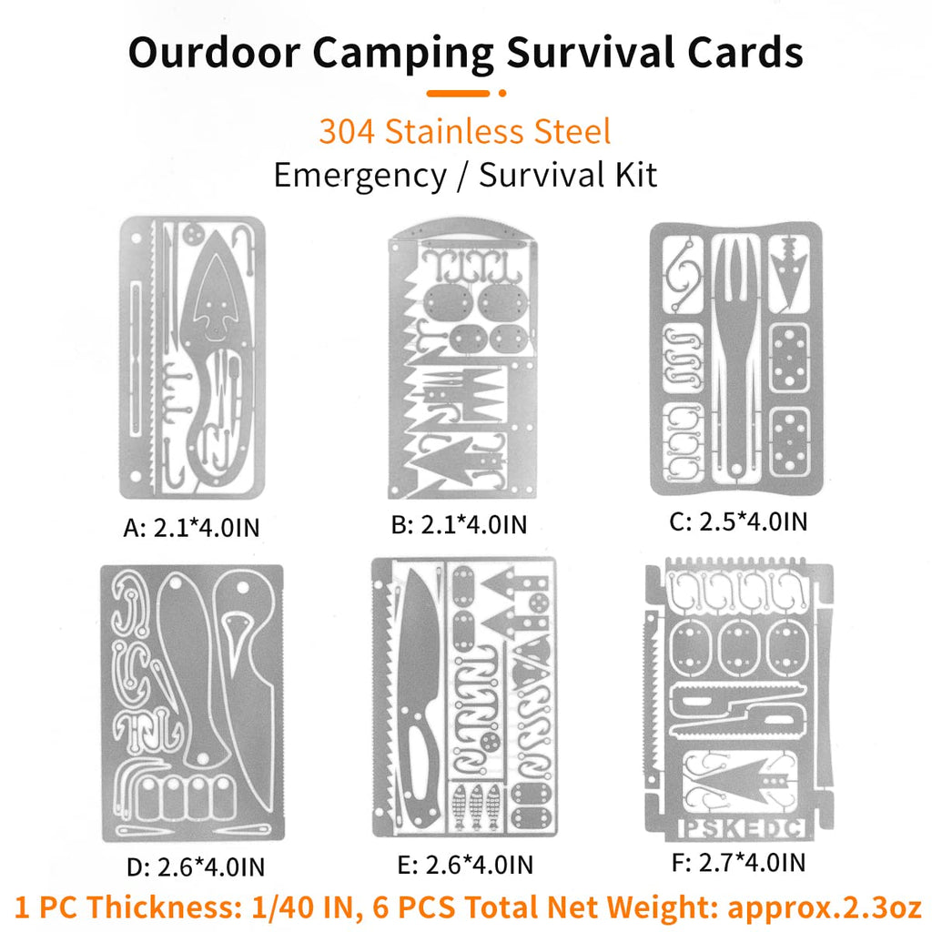 Pskook 12 Pcs Survival Multitool Card Emergency Camping Tool Edc Kit In Your Wallet Outdoor Hunting Fishing Hiking Gear
