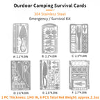 Pskook 12 Pcs Survival Multitool Card Emergency Camping Tool Edc Kit In Your Wallet Outdoor Hunting Fishing Hiking Gear