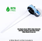 Greant [10-Pack] Replacement Straws Compatible With Hydro Bottle Wide Mouth Flask Straw Lid With 2 Straw Brush, Bpa Free Flask S