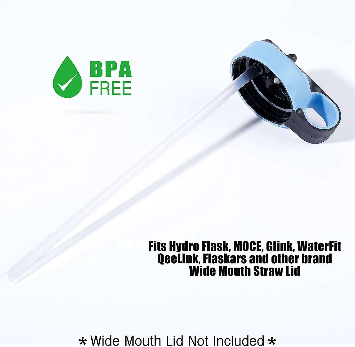 Greant [10-Pack] Replacement Straws Compatible With Hydro Bottle Wide Mouth Flask Straw Lid With 2 Straw Brush, Bpa Free Flask S