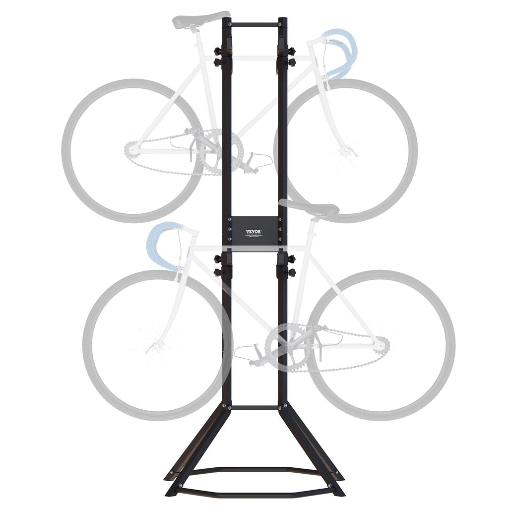 Vevor 4 Bike Storage Rack, Free Standing Gravity Wall Vertical Bike Rack, Fully Adjustable Bike Rack Garage, Sturdy Steel & Easy