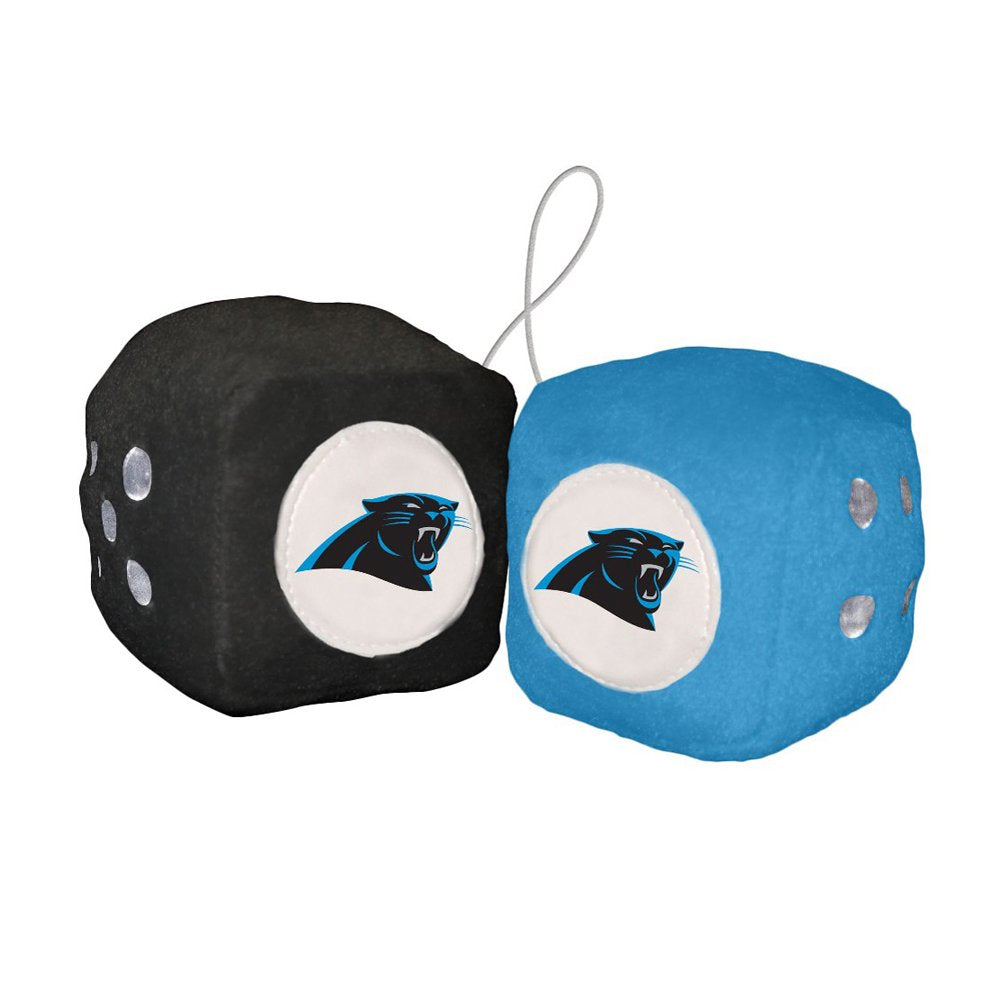 Fremont Die NFL Carolina Panthers 3 Fuzzy Dice, 3, Team Colors