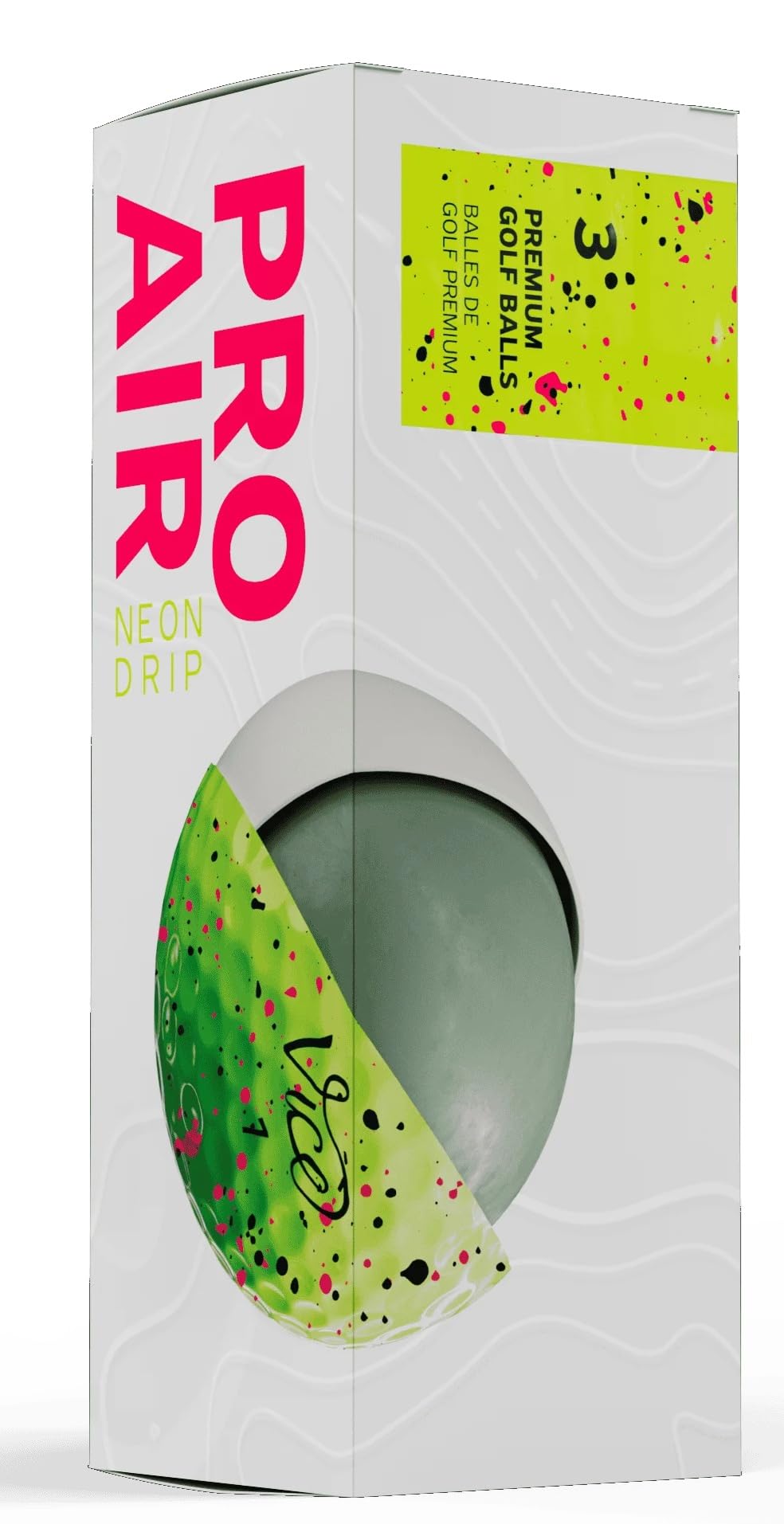 Vice Pro Air Golf Balls, Lime Pink/Black Drip