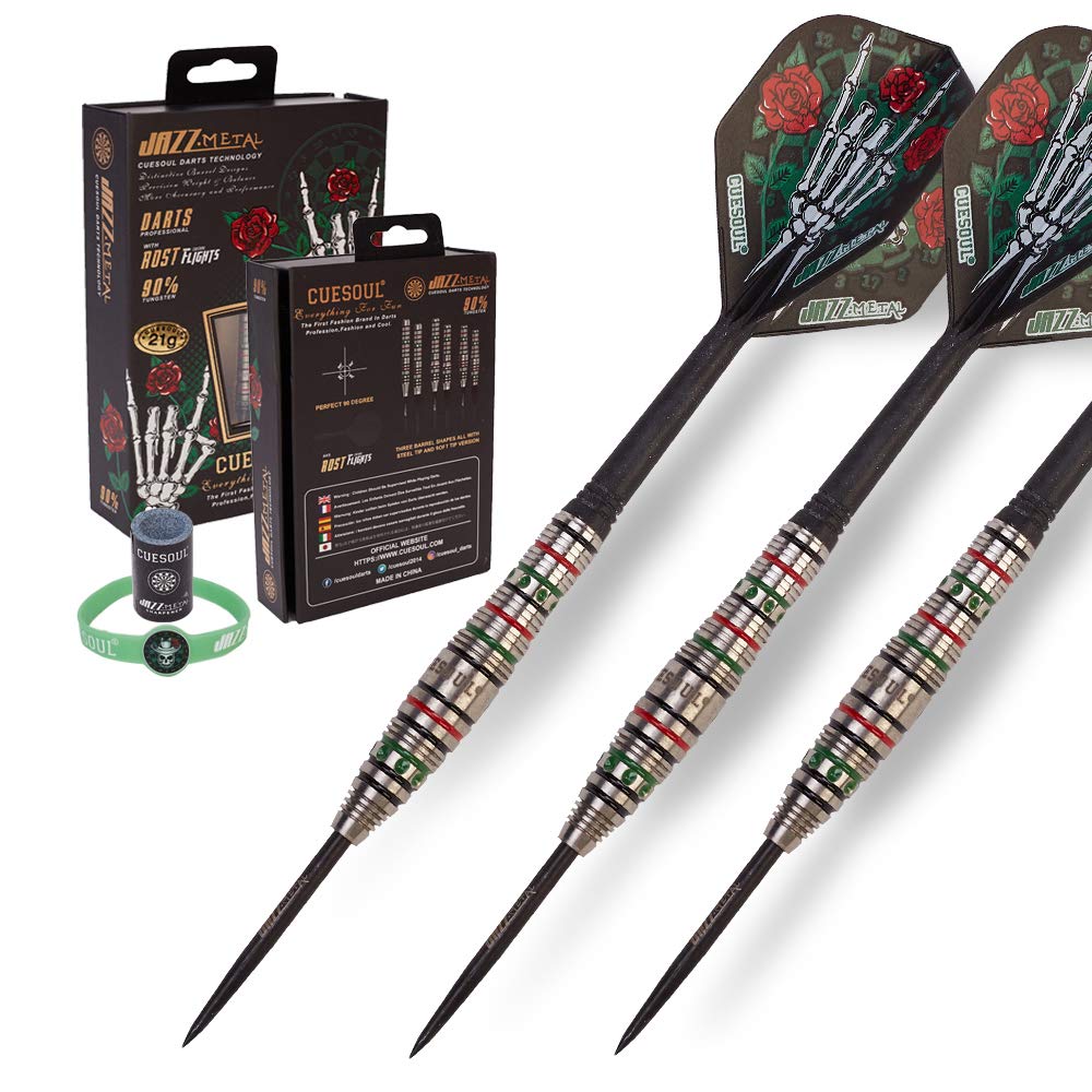 Cuesoul Jazz-Metal 21 90% Tungsten Steel Tip Dart Set With Integrated Dart Flights