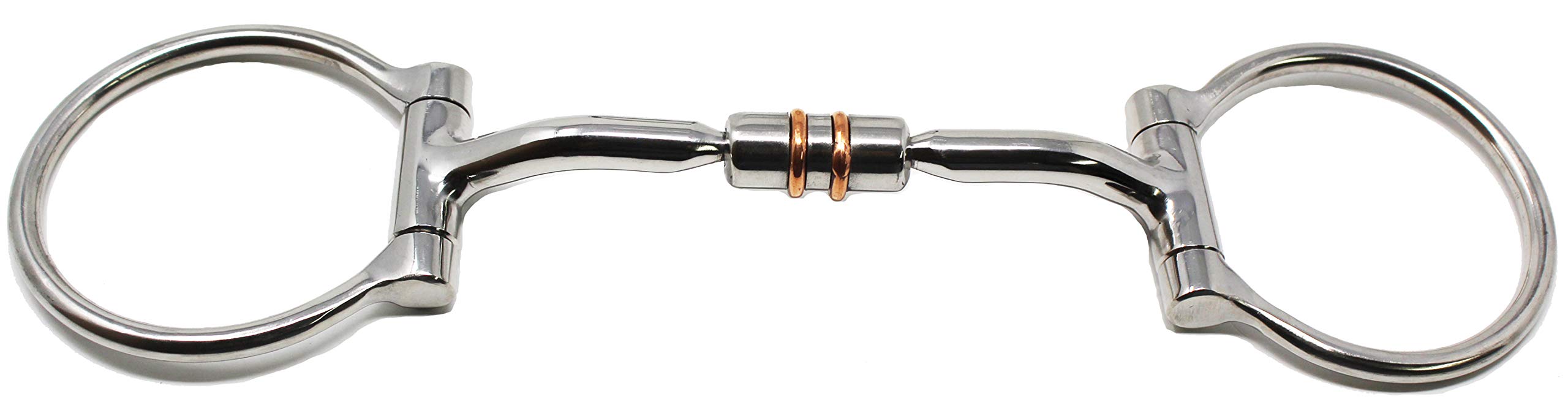 Professional Equine Stainless Steel 4.5'' Mouth D-Ring Comfort Snaffle Horse Bit Copper Rollers 35515A