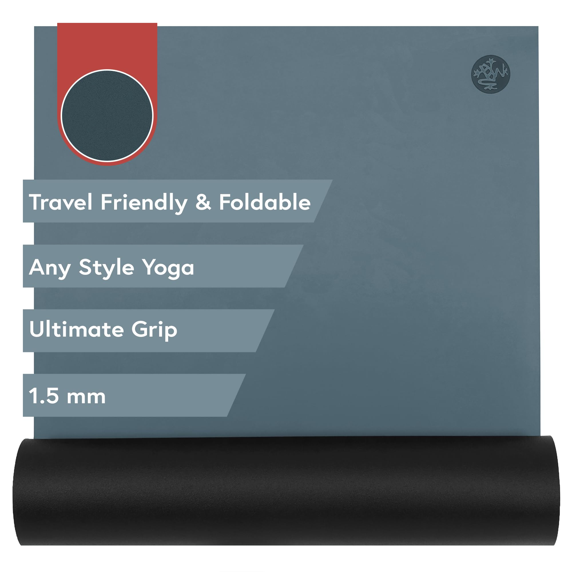 Manduka GRP Adapt Travel Yoga Mat 71 - 1.5mm | Foldable & Travel friendly | Ultimate Grip | Sweat ready for Any Style of Yoga | 