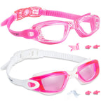 Eversport Kids Swim Goggles, Pack Of 2 Swimming Goggles For Children Teens, Anti-Fog Anti-Uv Youth Swim Glasses Leak Proof For A