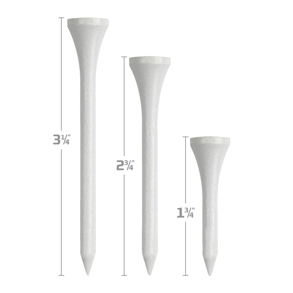 Izzo Golf Wood Golf Tees, 1.75 Inch, White, 200 Pack