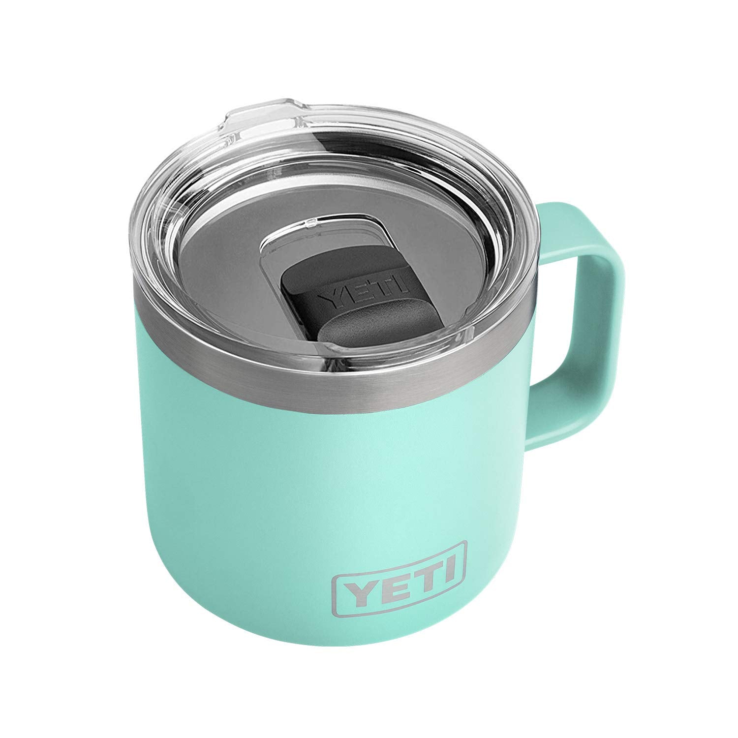 Yeti Rambler 14 Oz Mug, Vacuum Insulated, Stainless Steel With Magslider Lid, Seafoam