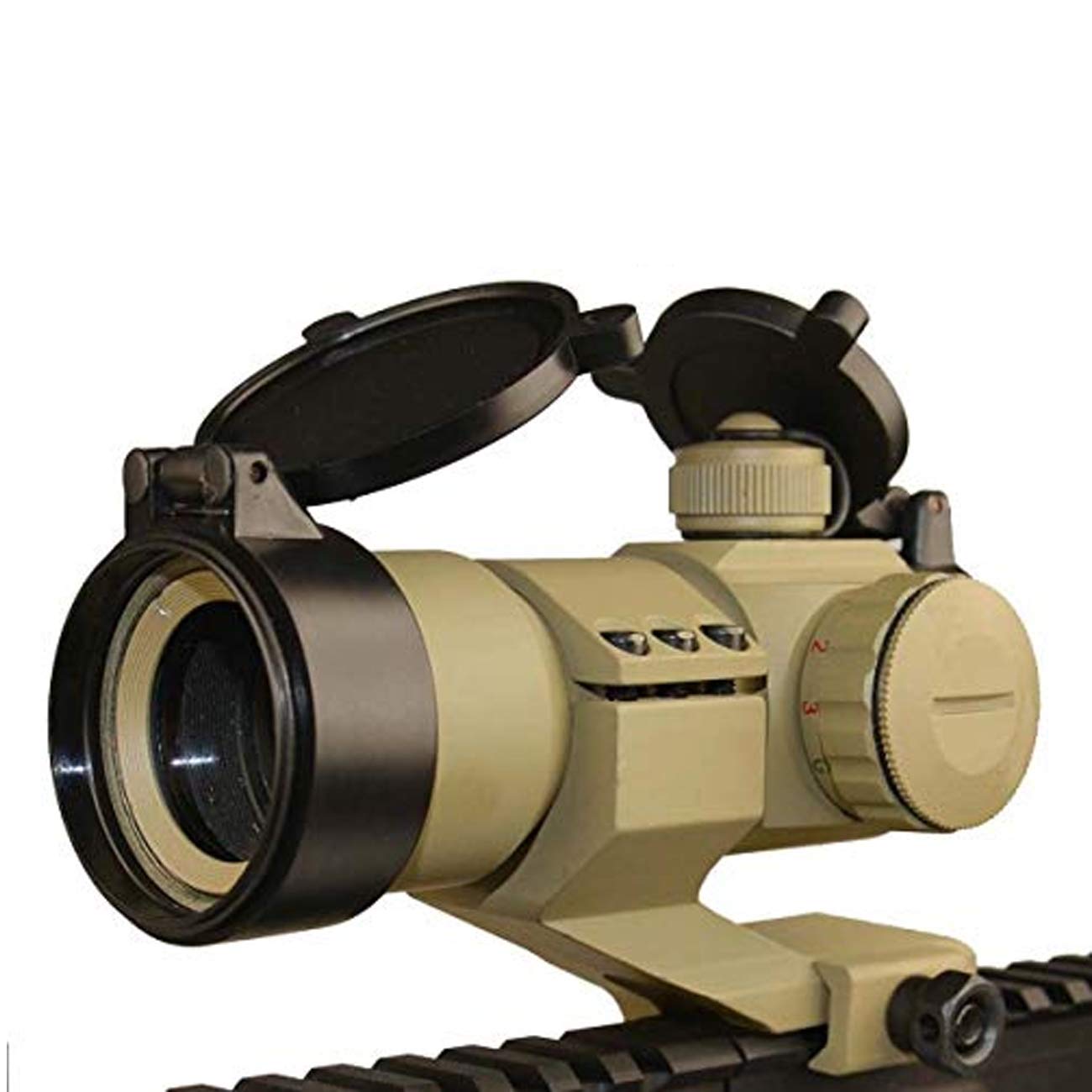 Tactical 35mm Red Blue Green Dot Sight Optic Weaver Picatinny Mount (Dark Earth)