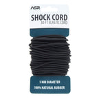 Asr Outdoor Elastic Shock Cord Natural Rubber 30 Feet 3Mm Diameter, Black