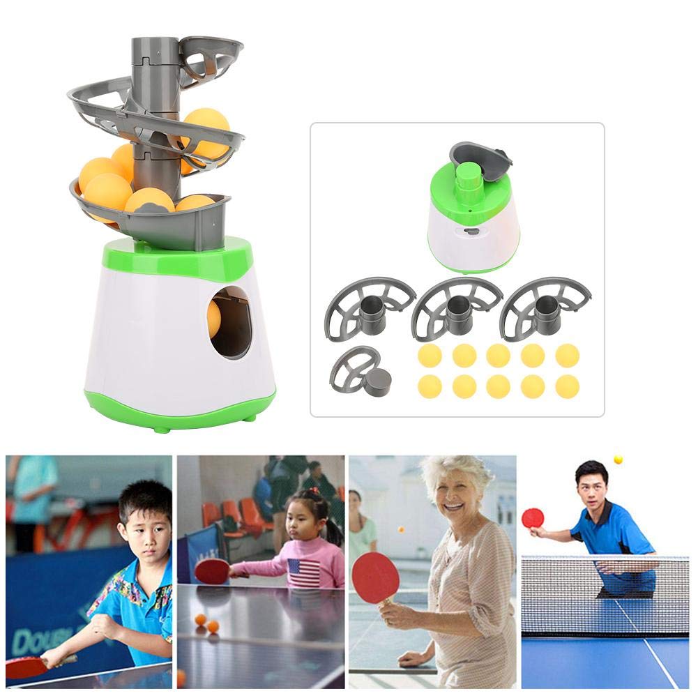 Vbestlife Kid Beginners Ping Pong Automatic Machine, 10 Balls Table Tennis Trainer Balls Launcher Training Machine Table Tennis