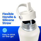 Dyln Straw Sports Cap For 40 & 32 Oz Wide Mouth Dyln Alkaline Water Bottles & Wide Mouth Hydro Flask & Takeya Bottles  100% Leak