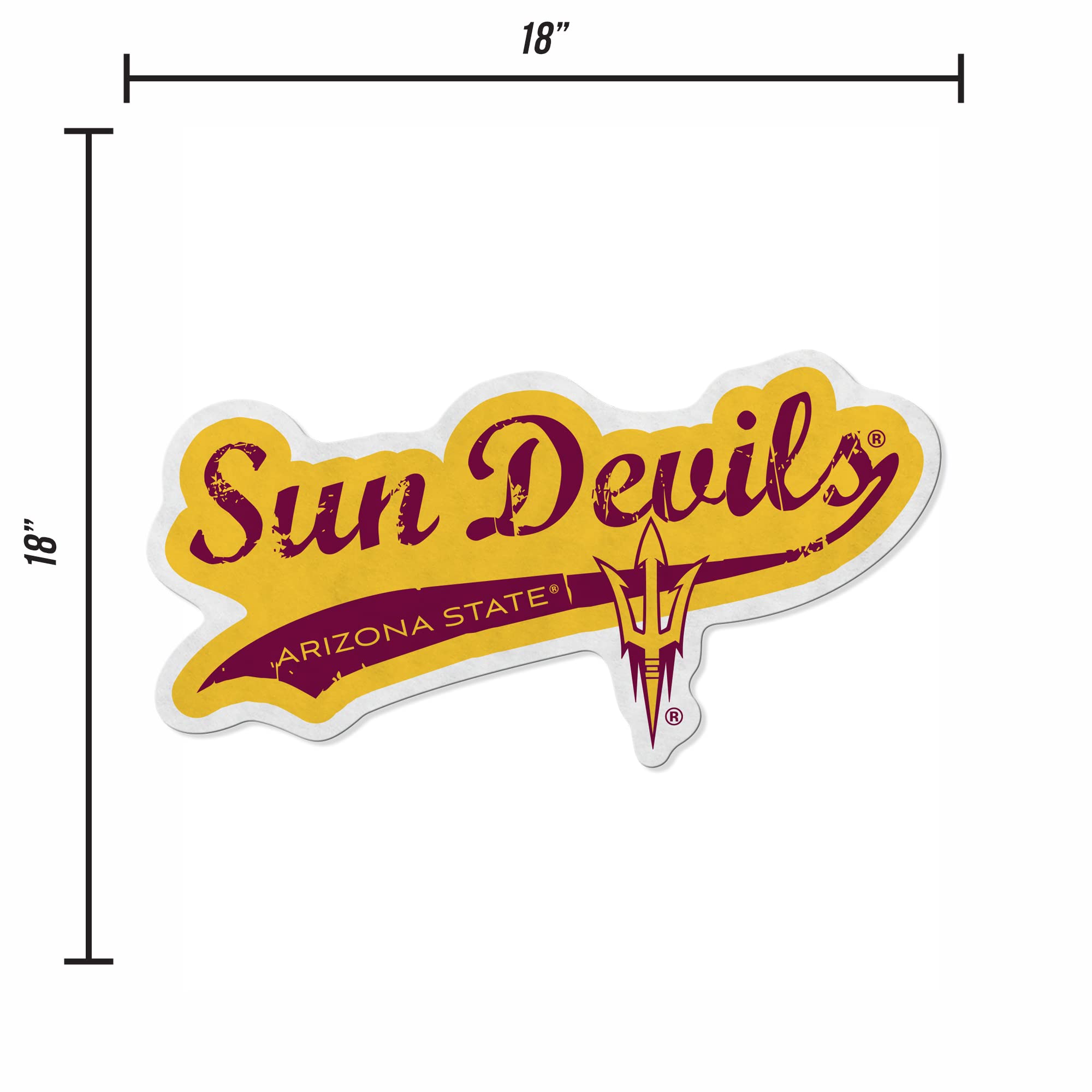 Rico Industries Ncaa Arizona State Sun Devils - Asu Distressed Shape Cut Pennant - Home And Living Room D  Cor - Soft Felt Ez To