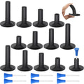 12 Pieces Golf Range Tees Set Rubber Golf Tees for Range Mats Driving Range 6 Pieces for Practice Mat Mixed Size(Black and White