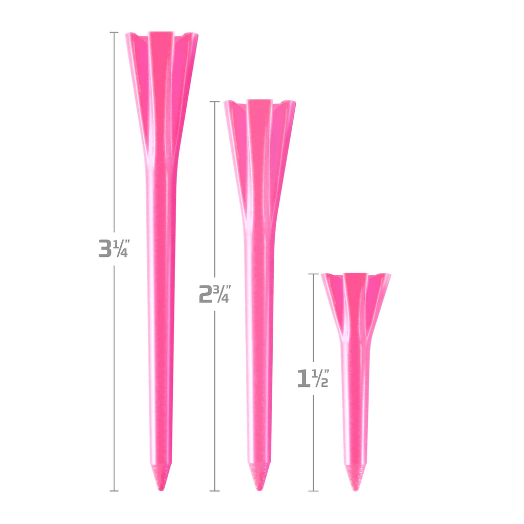 Izzo Golf Plastic Golf Tees, 1.5 Inch, Neon Pink (Pack Of 100)