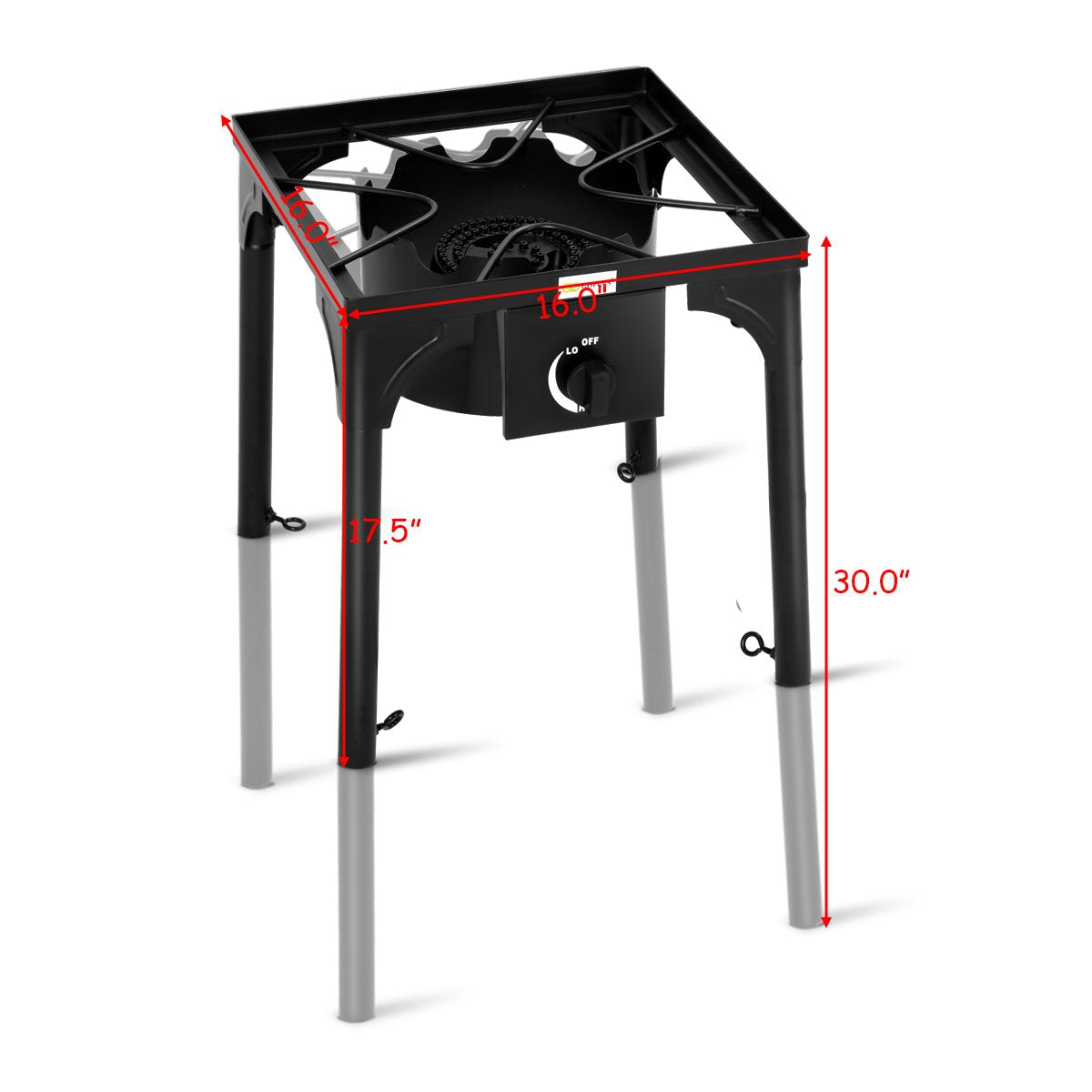 Gymax Camping Stove, Single Burner Propane Camp Stove W/Adjustable Legs, 100,000-Btu Output, 20 Psi Regulator & Csa Certificatio