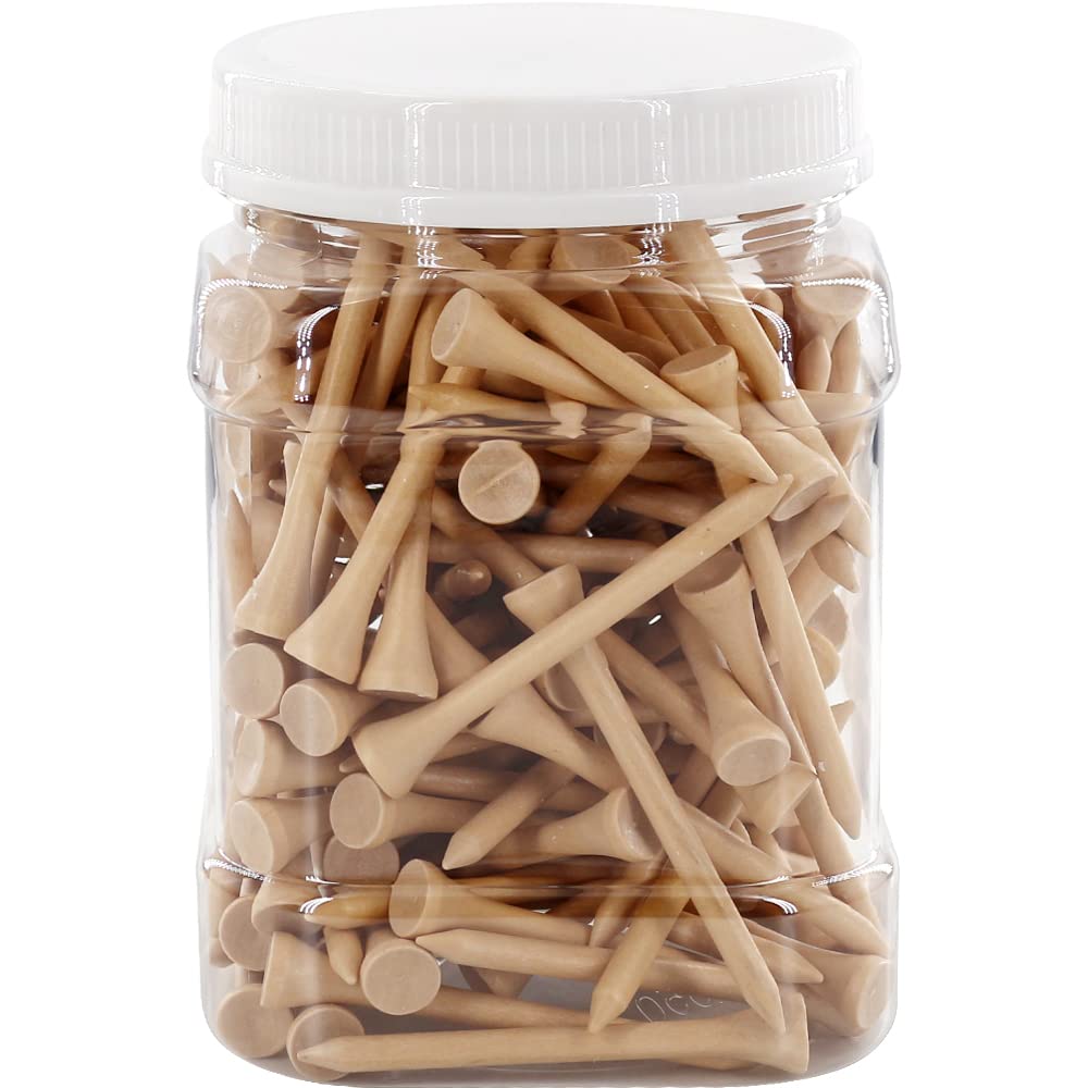 Myartte Wooden Golf Tees 3-1/4 Inch 3.25 Inches Natural Wood Golf Tees In Bulk For Men Women Golfer Reduce Side Spin And Frictio