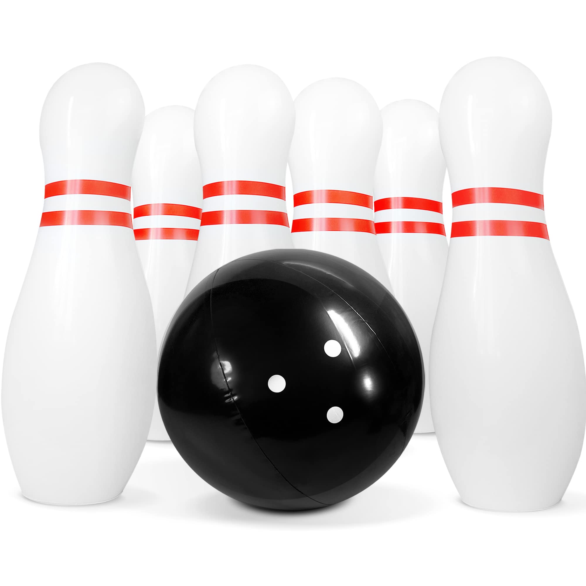 Novelty Place Giant Inflatable Bowling Set For Kids & Adults, One 14 Inches Ball With Six 22 Inches Pins
