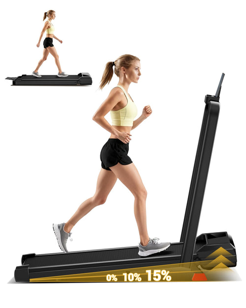 15% Incline Walking Pad Treadmills for Home and Office, 3-in-1 Folding Treadmill, Portable Under Desk Treadmill with 2.5 HP Quie