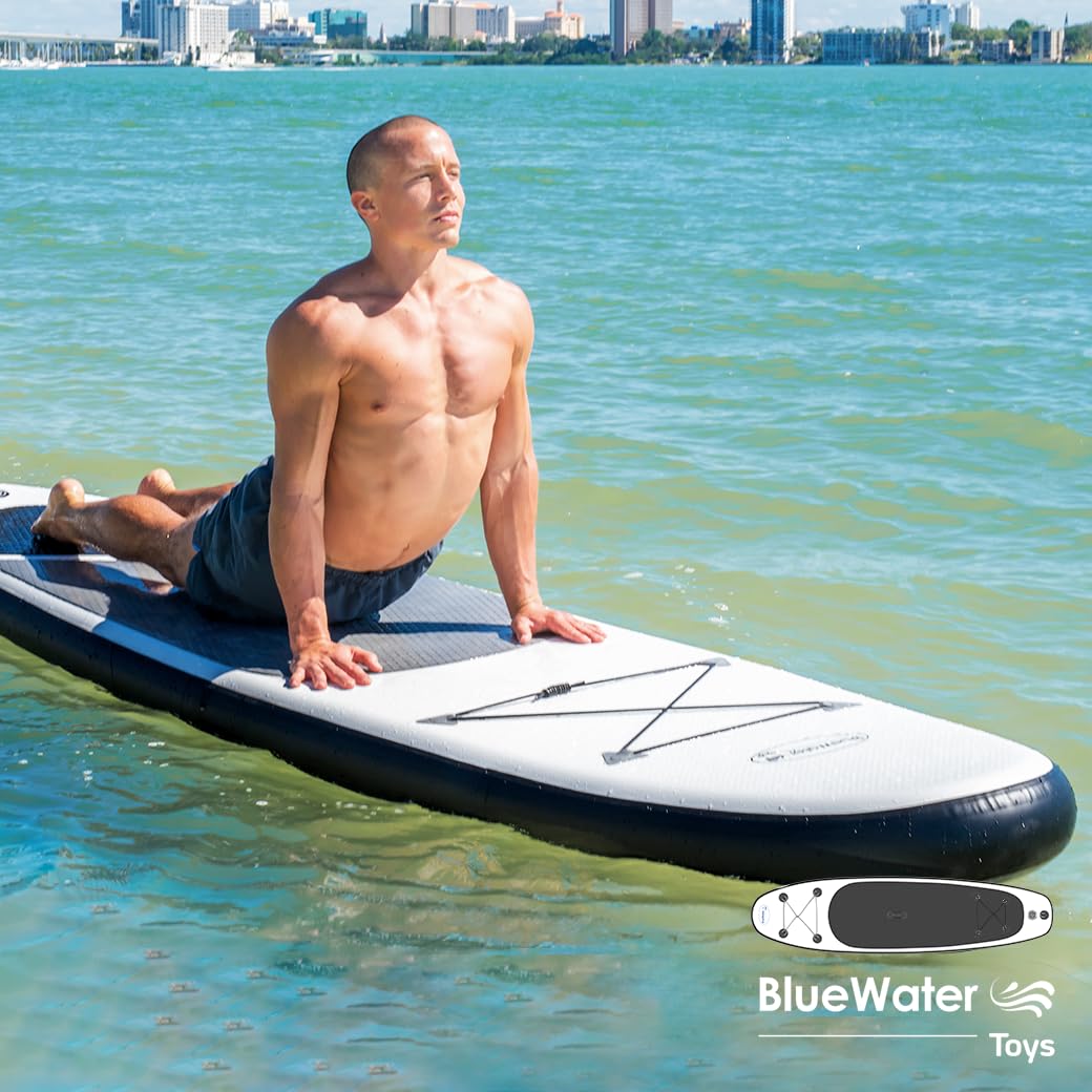 Blue Water Toys Portable Inflatable Stand Up Paddle Board Kit With Pump, Backpack, Coil Leash, And Repair Kit, Sup 350 Pound Lim