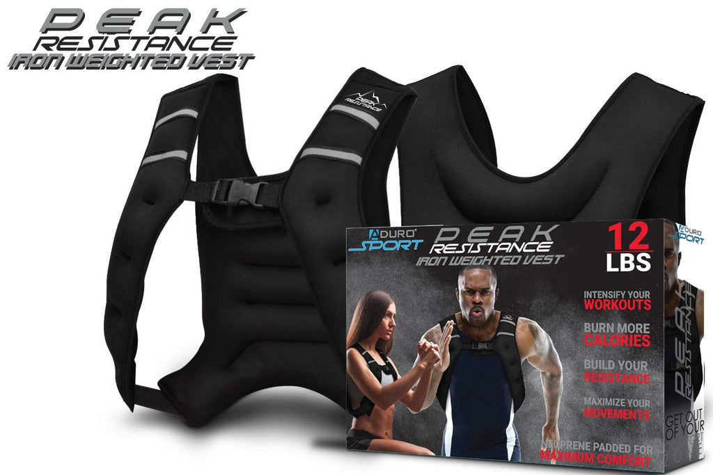 Aduro Sport Weighted Vest Workout Equipment, 4Lbs/6Lbs/12Lbs/20Lbs/25Lbs/30Lbs Body Weight Vest For Men, Women, Kids (30 Pounds