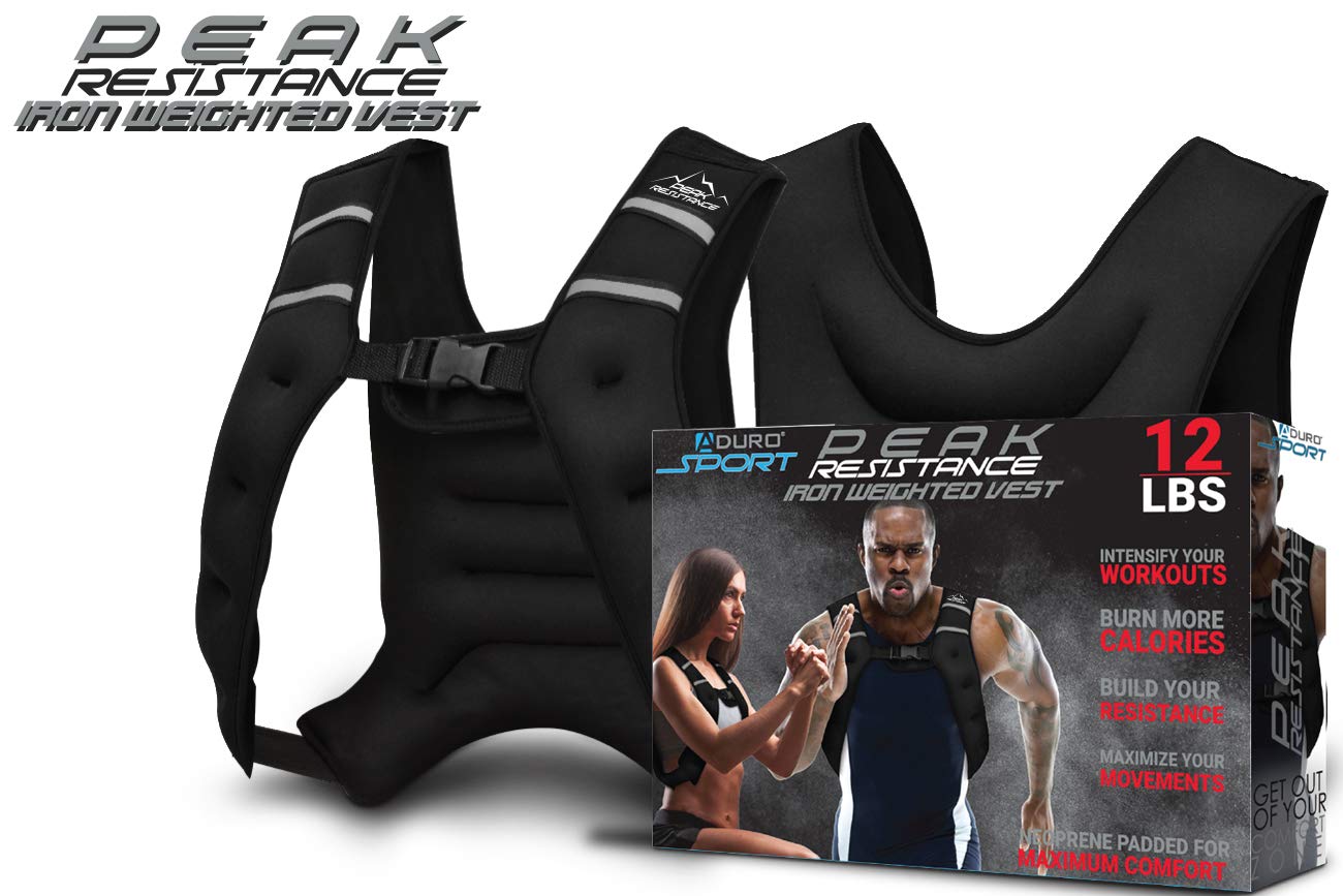Aduro Sport Weighted Vest Workout Equipment, 4Lbs/6Lbs/12Lbs/20Lbs/25Lbs/30Lbs Body Weight Vest For Men, Women, Kids (30 Pounds