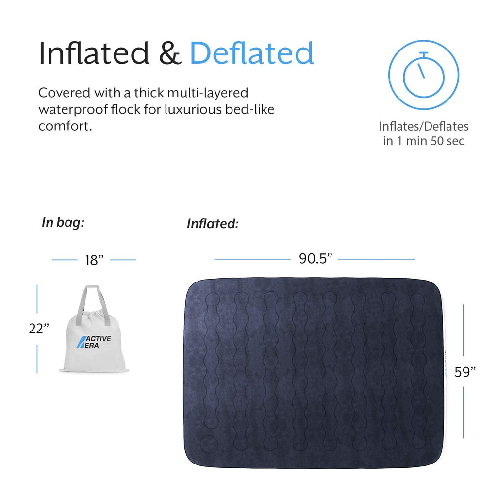 Active Era Luxury Camping Air Mattress With Built In Pump - Queen, Usb Rechargeable Pump, Travel Bag For Tent Camping