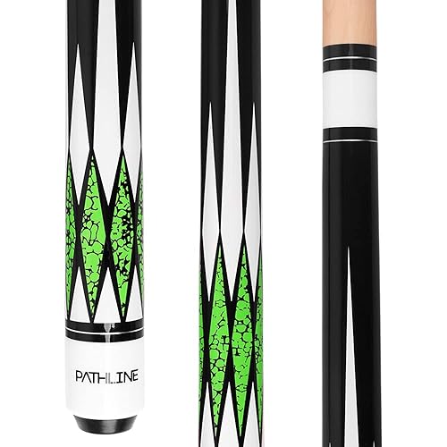Pathline Pool Cue Stick - 58 Inch Canadian Maple Billiard Pool Stick (Green 19Oz)