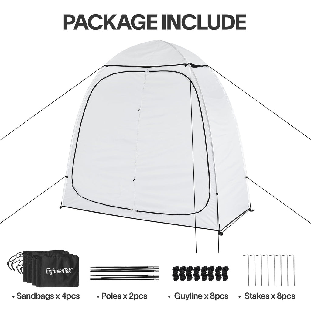 EighteenTek Shower Tent Changing Room 2 Rooms Outdoor Pop Up Camping Portable Privacy Dressing Shelter 83x43x80H