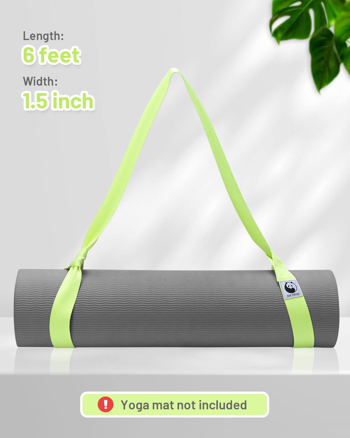 Slim Panda Yoga Mat Straps For Carrying,Adjustable Yoga Mat Carrier, Yoga Mat Sling(Yoga Mat Not Included)(Light Green)