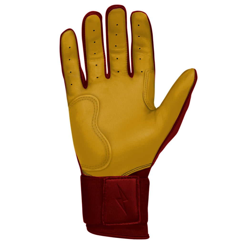 Bruce Bolt Original Series Long Cuff Maroon Batting Glove - Maroon Xxlarge