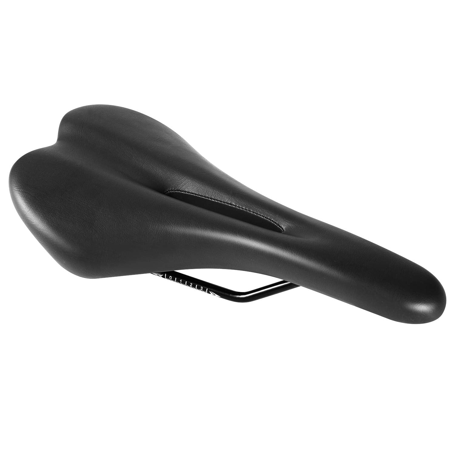 Bike Saddle Seat Pad Breathable Hollow Thicks Comfortable Bicycle Fit for MTB Road Bike Fixed Gear Bike (Normal, Black)