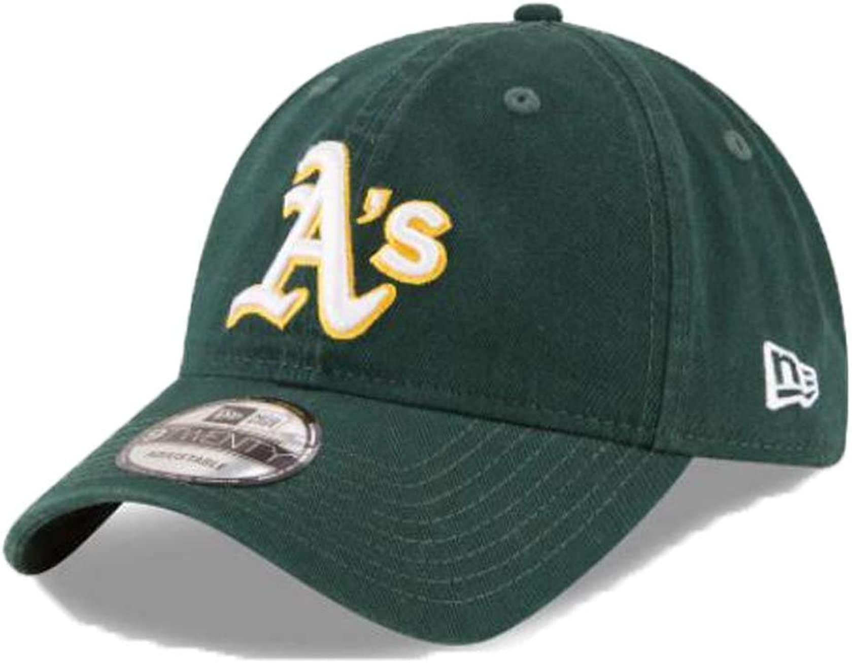 New Era Mlb Core Classic 9Twenty Home Team Color Adjustable Hat Cap One Size Fits All (Us, Alpha, One Size, Oakland Athletics Gr