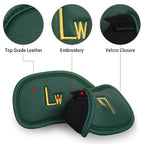 Craftsman Golf 12Pcs Thick Synthetic Leather Green Golf Iron Head Covers Set Headcover Fit All Brands Callaway Ping Taylormade C